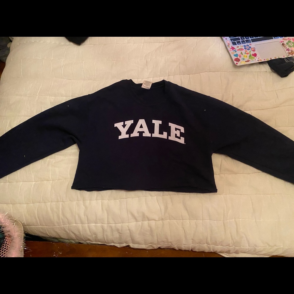 Yale campus cropped crew neck